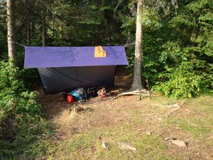 Tarp Set-up at Jordan Lake Campsite