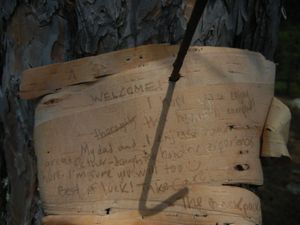 Note at Campsite
