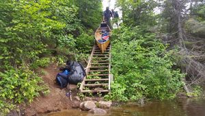 Stairs going into Flying Lake