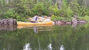 Portage out of Flying Lake into Green Lake