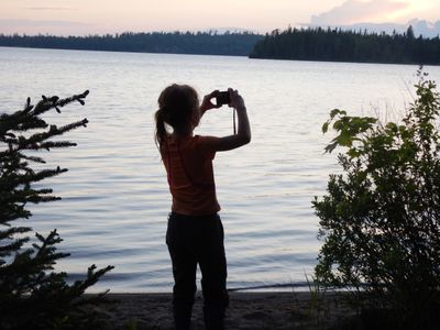 Aurora taking pictures