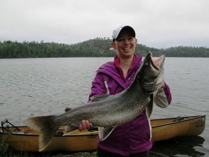 Her trophy lake trout