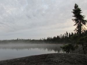 Frost Lake misty morning