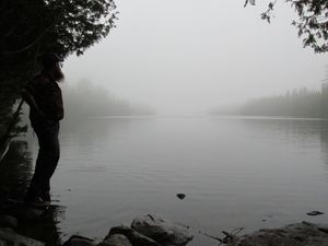 Foggy Cliff Lake