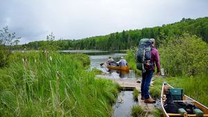 Portage at East end of Smoke Lake